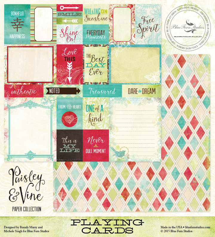 *Blue Fern/Paisley & Vine/Playing Cards