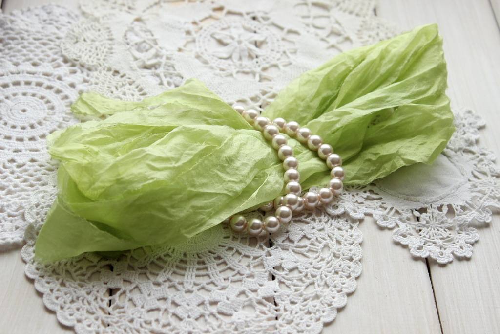 *Лента шелковая №14/шифон-нат/100*3