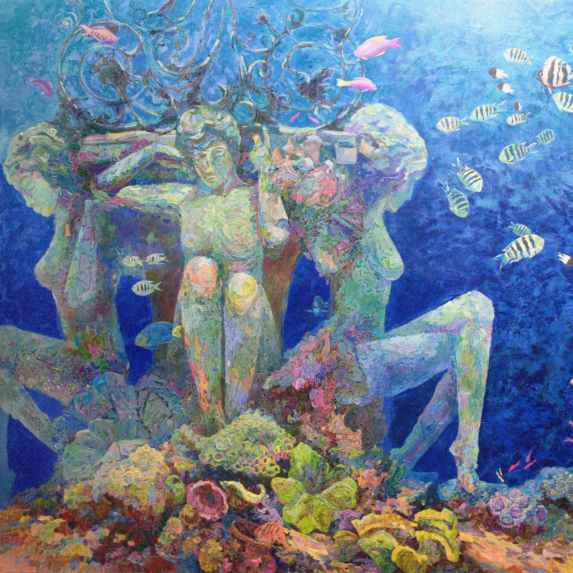 КАРТИНА "Три девицы" 2,26 х 1,65 м, Марта Кандр