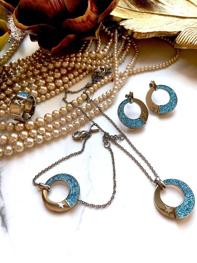 Сет со звездами и имитацией паве из топазов