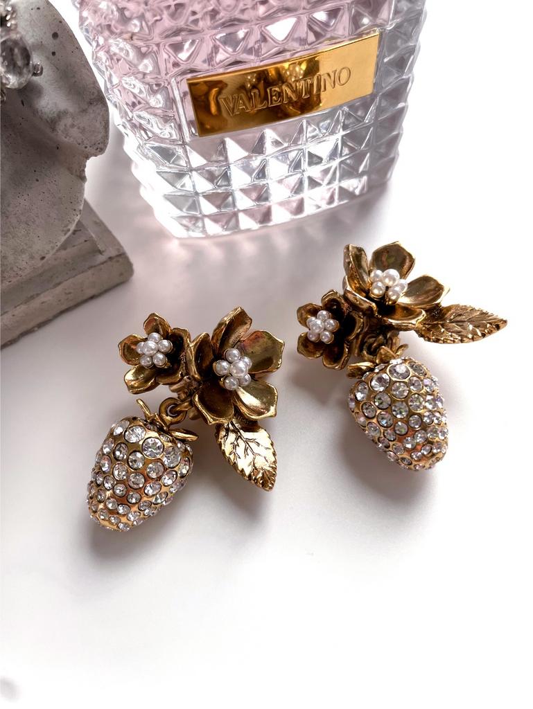 Клипсы ягодки с жемчугом