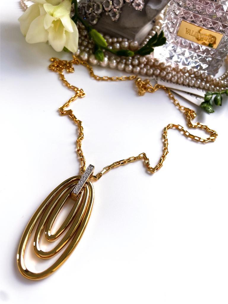 Колье с золотистыми овалами