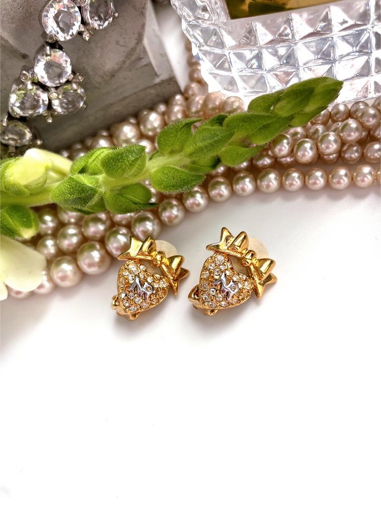 Клипсы сердца с бантами