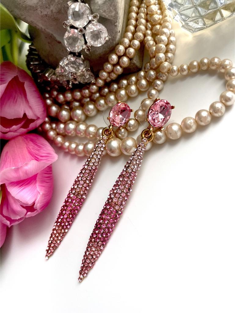 Серьги с розовым градиентом