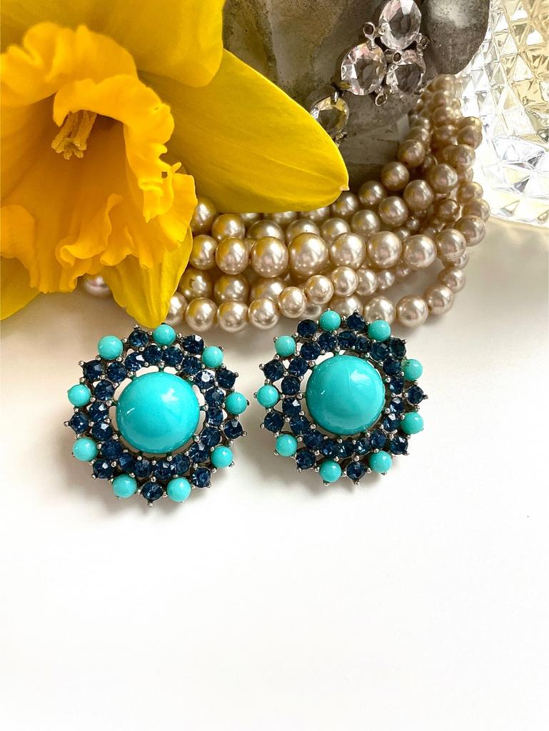 Клипсы бирюзового цвета