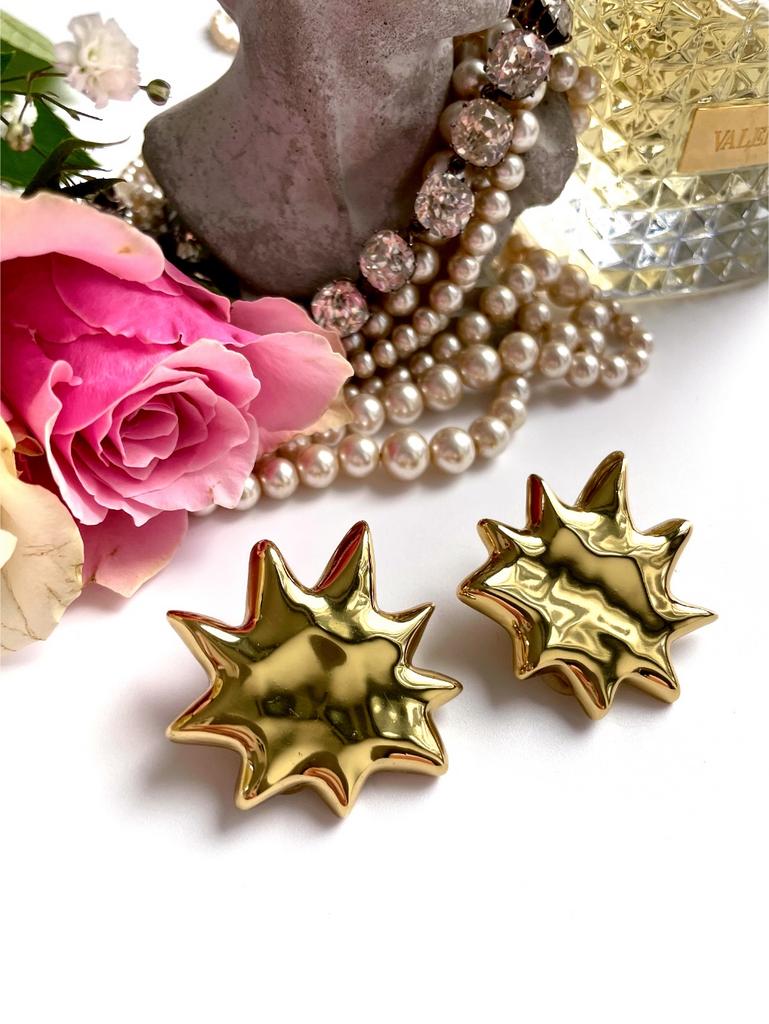 Клипсы звезды золотого цвета