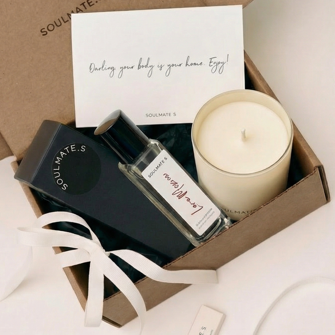 НАБОР ПАРФЮМ ДЛЯ ТЕКСТИЛЯ + СВЕЧА SOULMATE.S