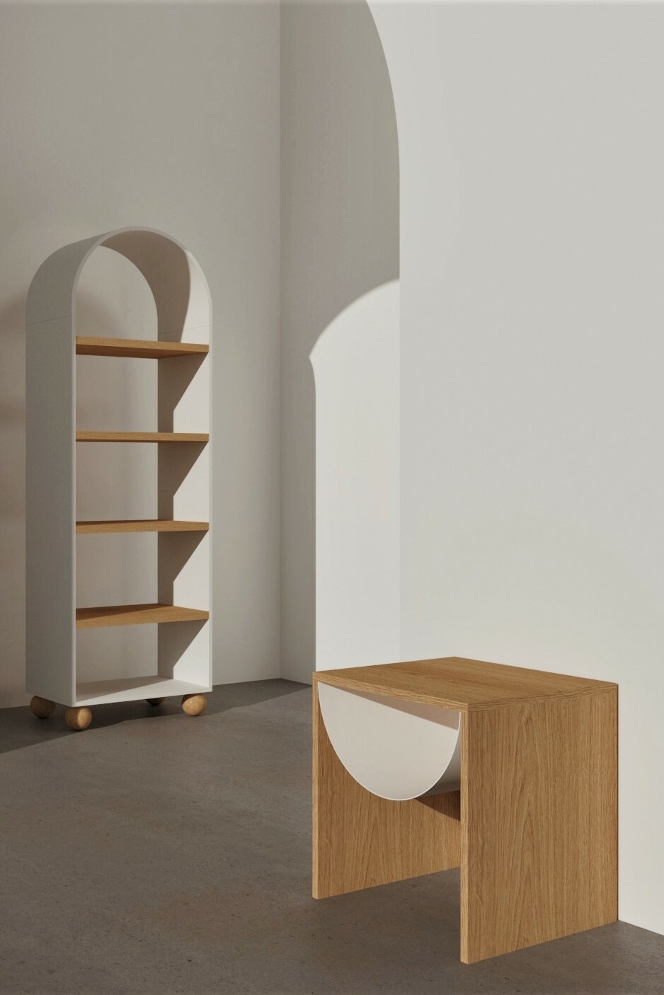 Авторская прикроватная тумба с акцентной деталью из металла на заказ