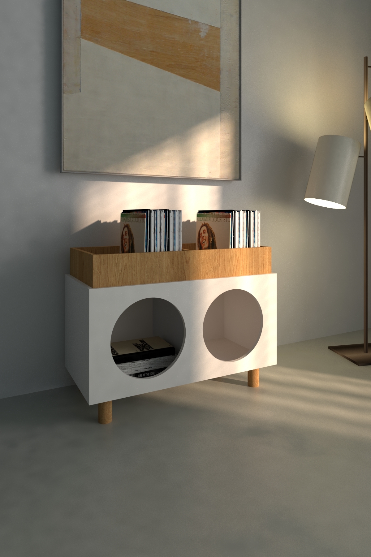 Тумба для виниловых пластинок Круги 2