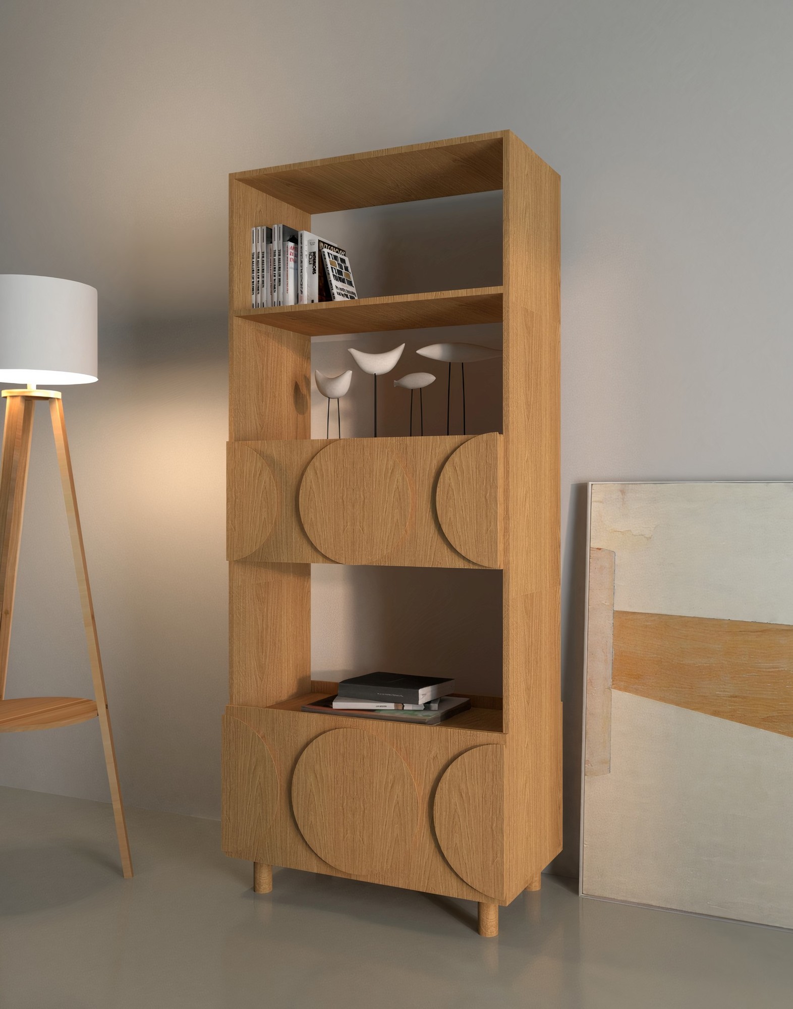 Стеллаж с распашными дверцами Пластика 01