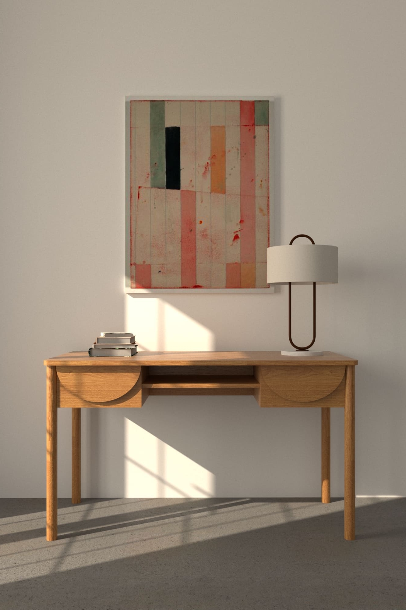 Дизайнерский письменный стол Пластика 06 из массива и шпона дуба