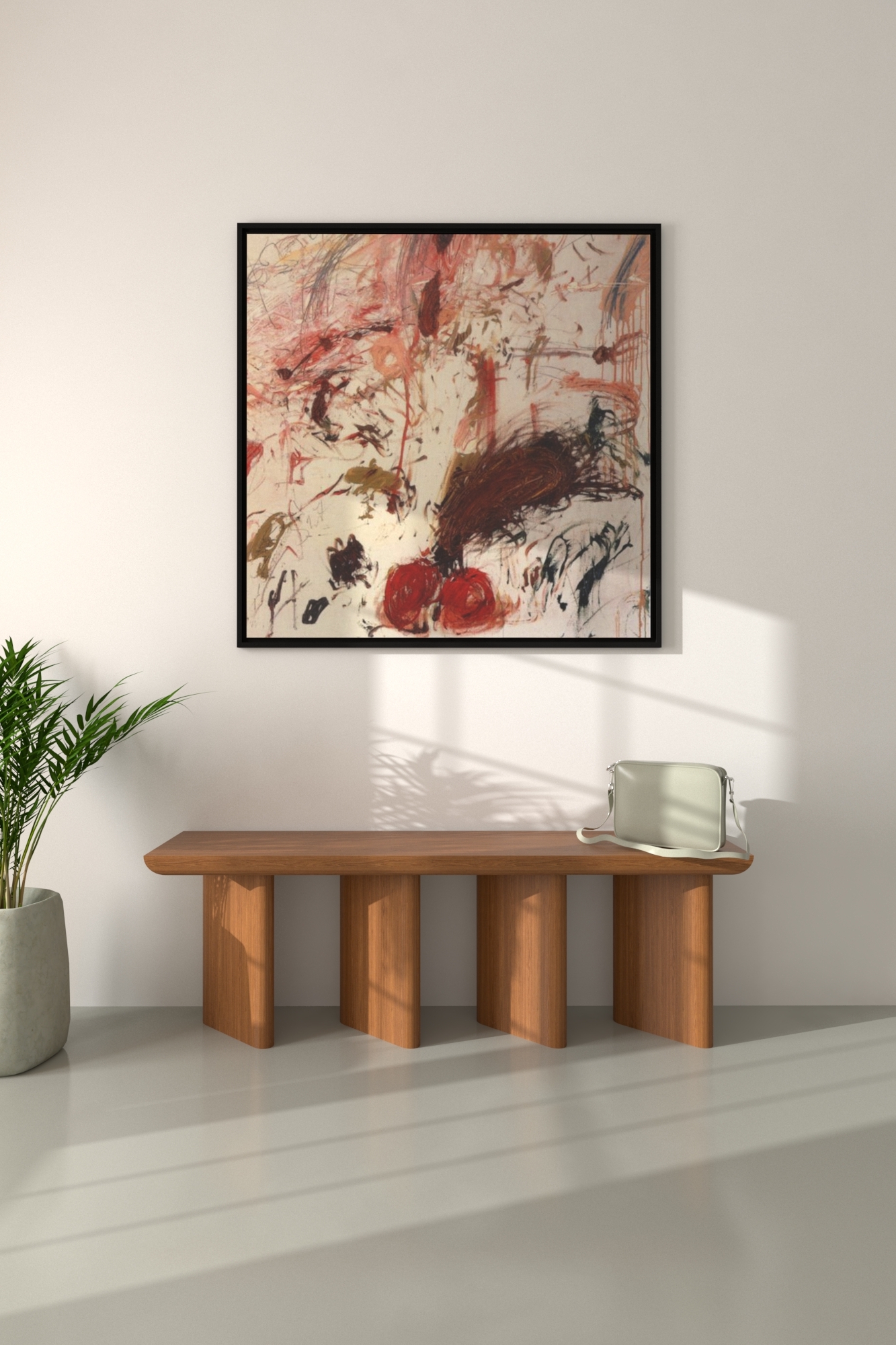 Дизайнерская скамья Опоры в интерьере холла