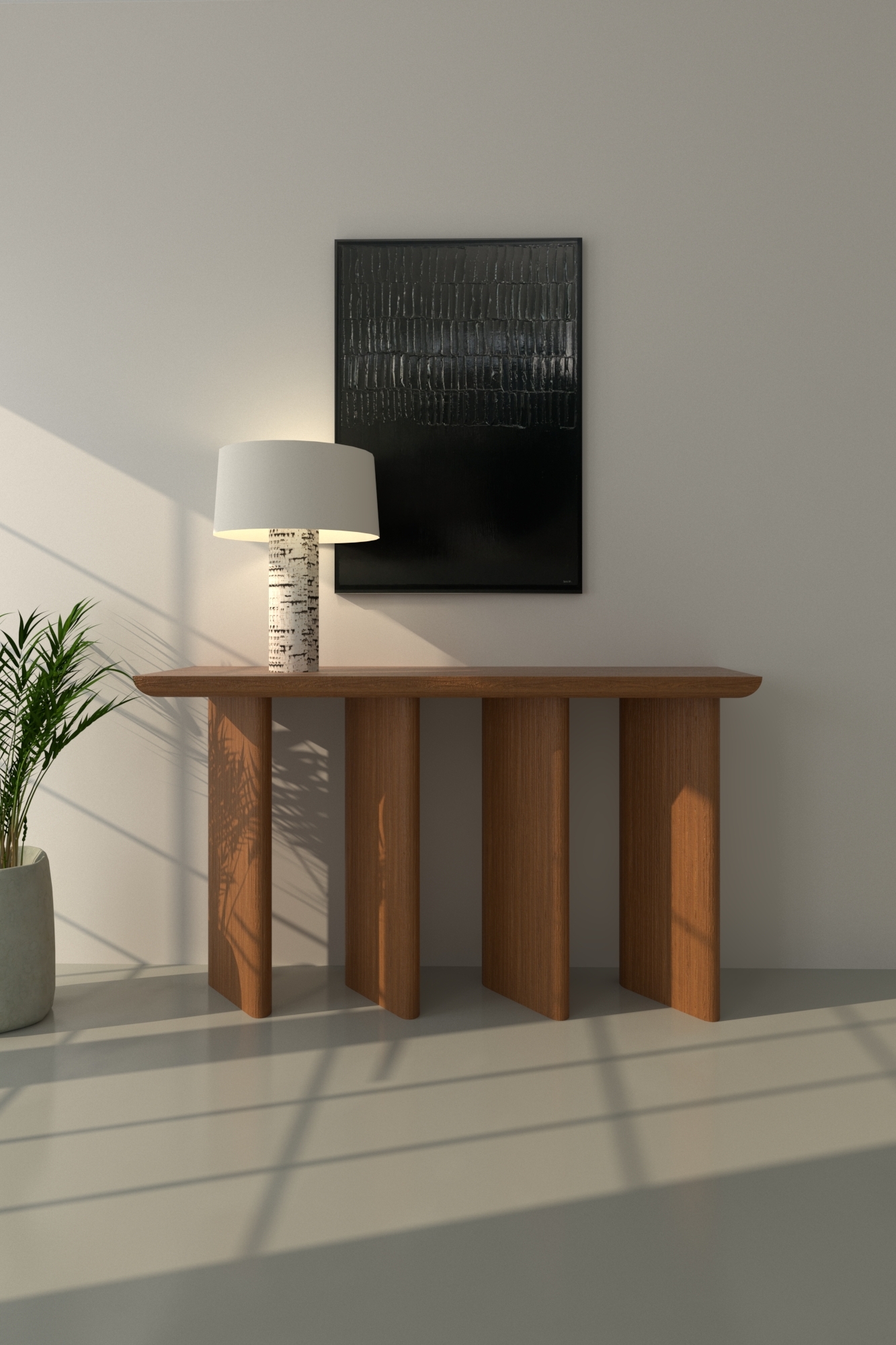 Дизайнерская консоль Опоры в интерьере холла