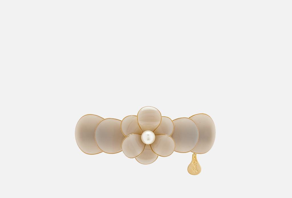 Заколка с цветком, серая