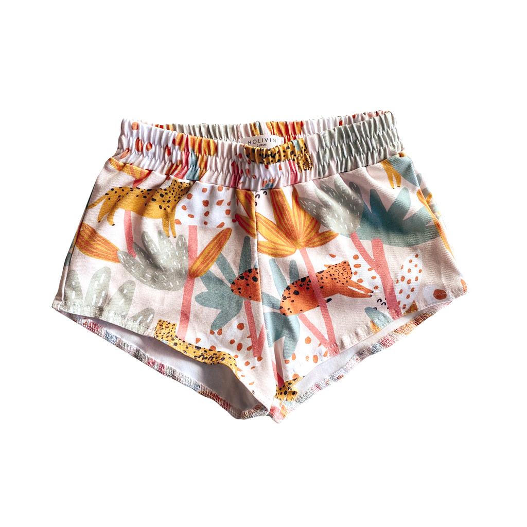 Leopards Print Cotton Shorts