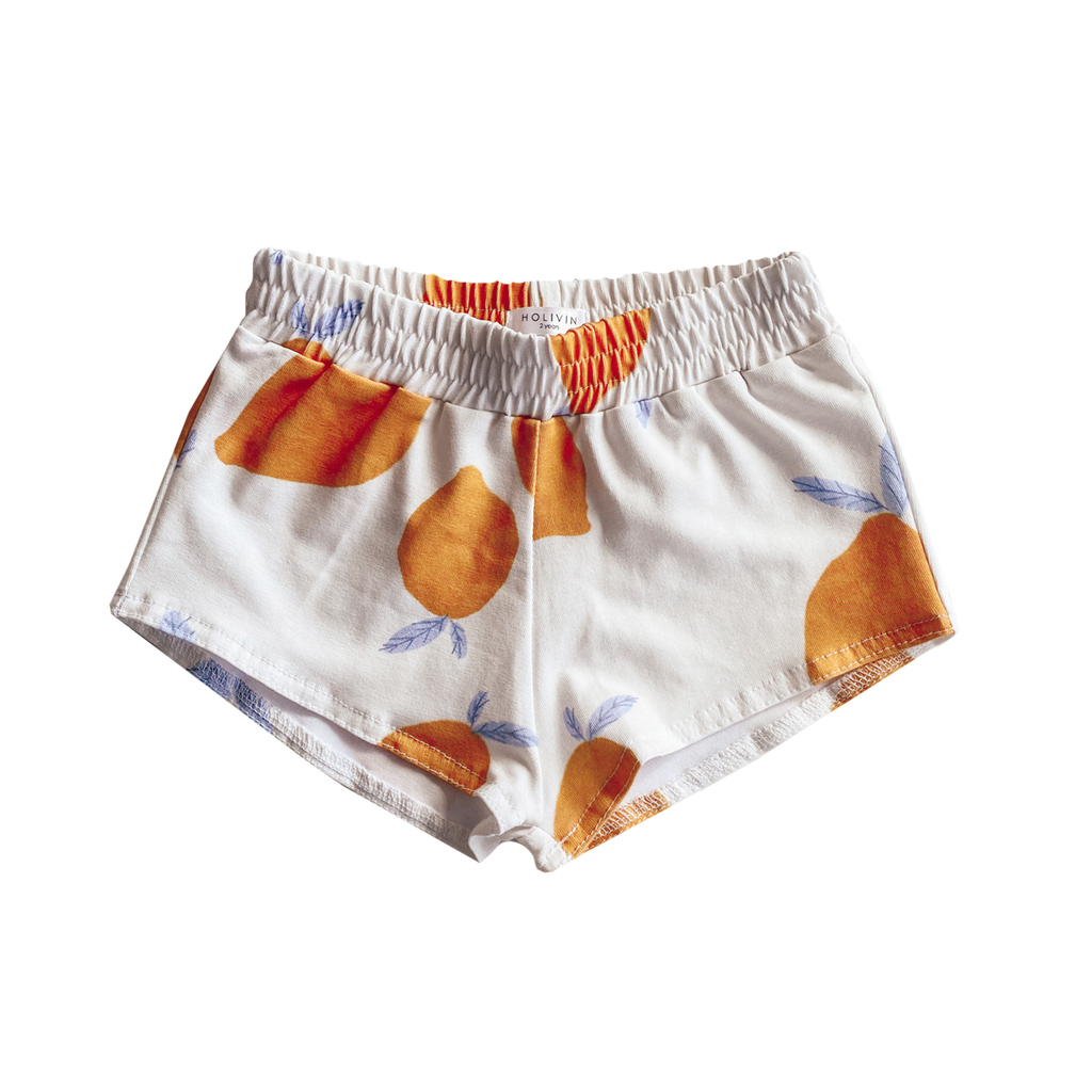 Lemons Print Cotton Shorts