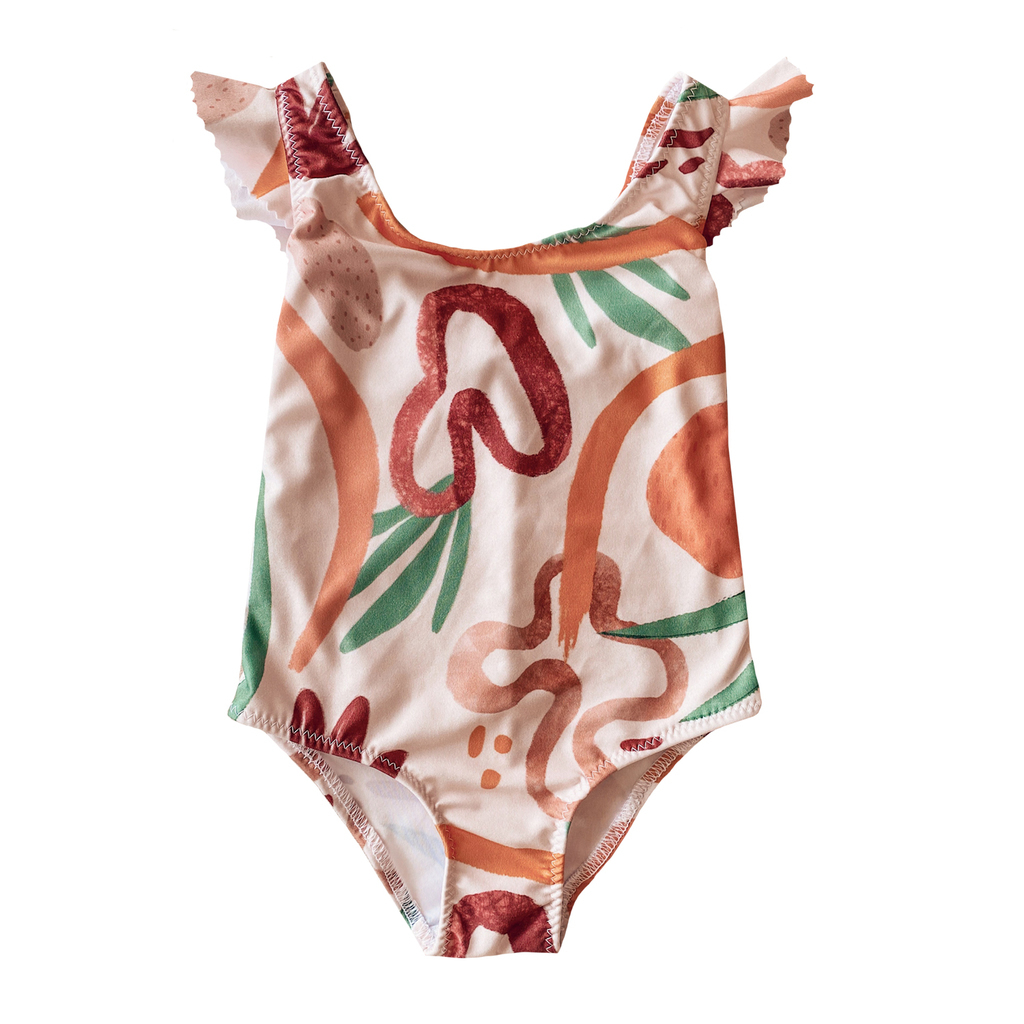 Abstract Frills Swimsuit