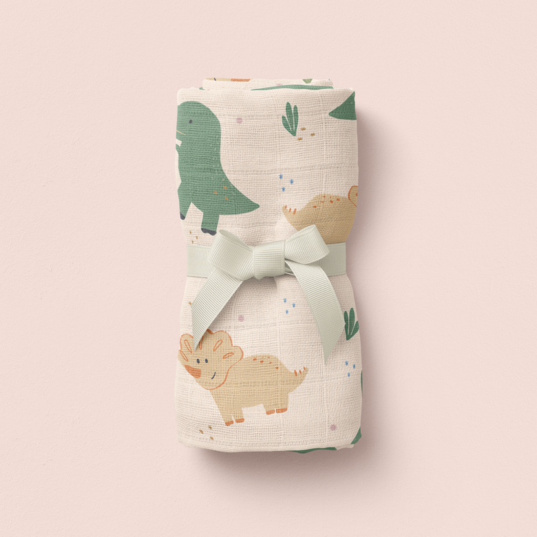 Dinosaurs Print Muslin Blanket