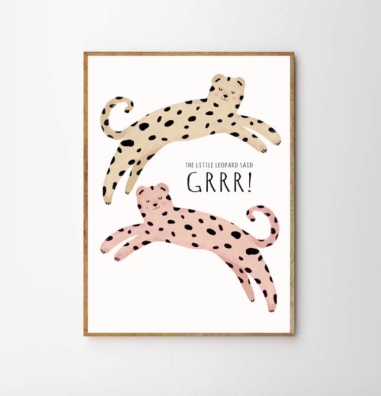 The little leopard said grrr Children’s Poster