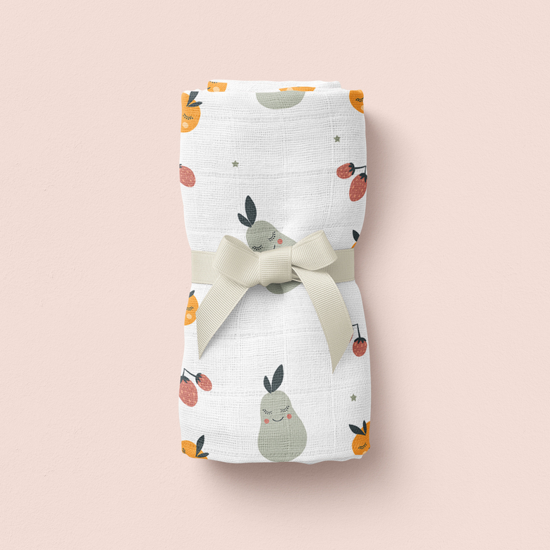 Pears Print Muslin Blanket