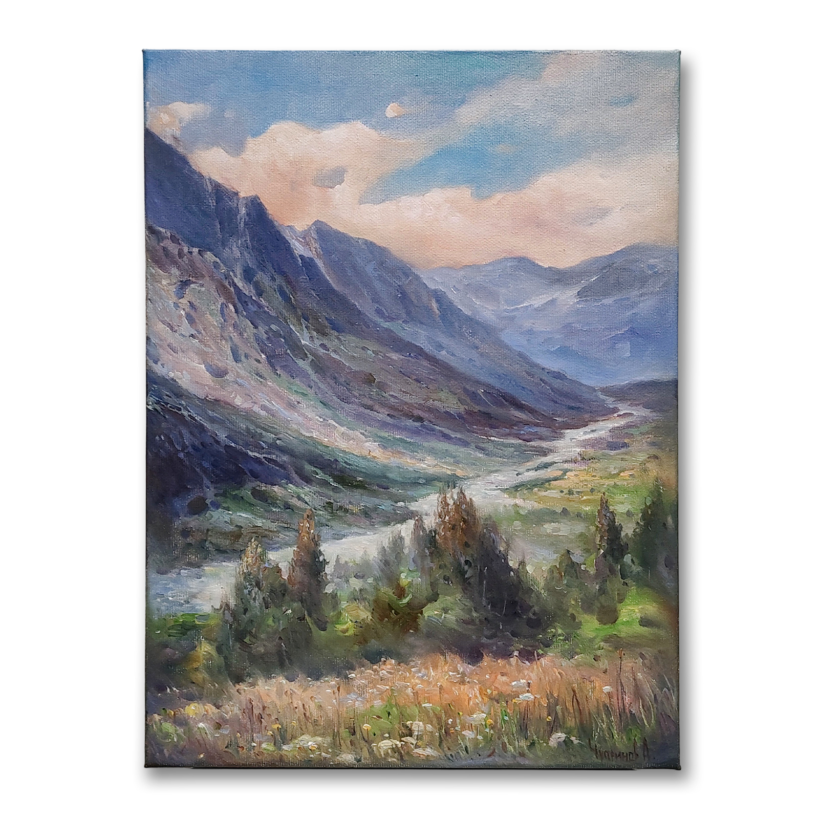 Горы весной 30x40 холст, масло
