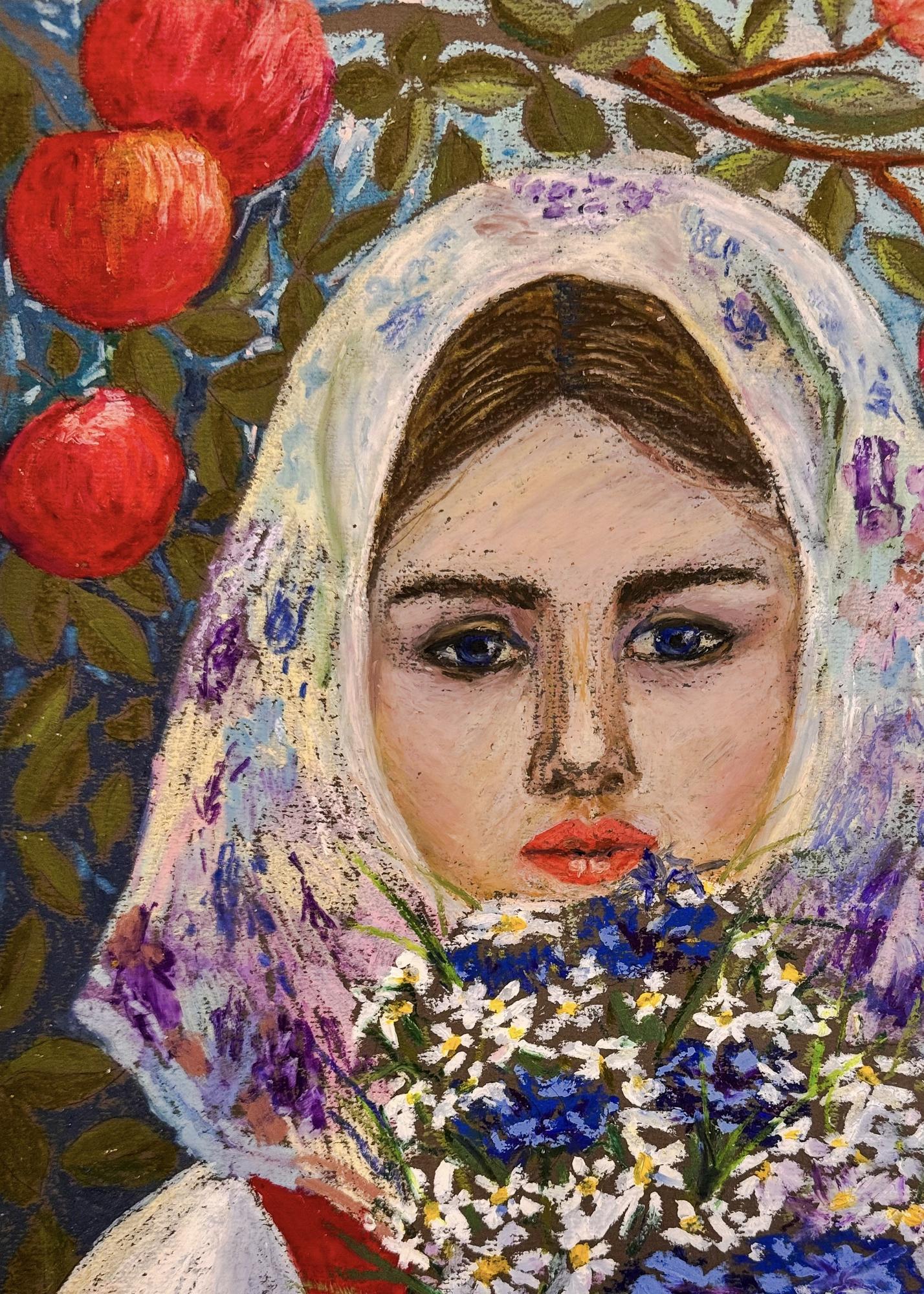 Девочка в яблоках (на бумаге)