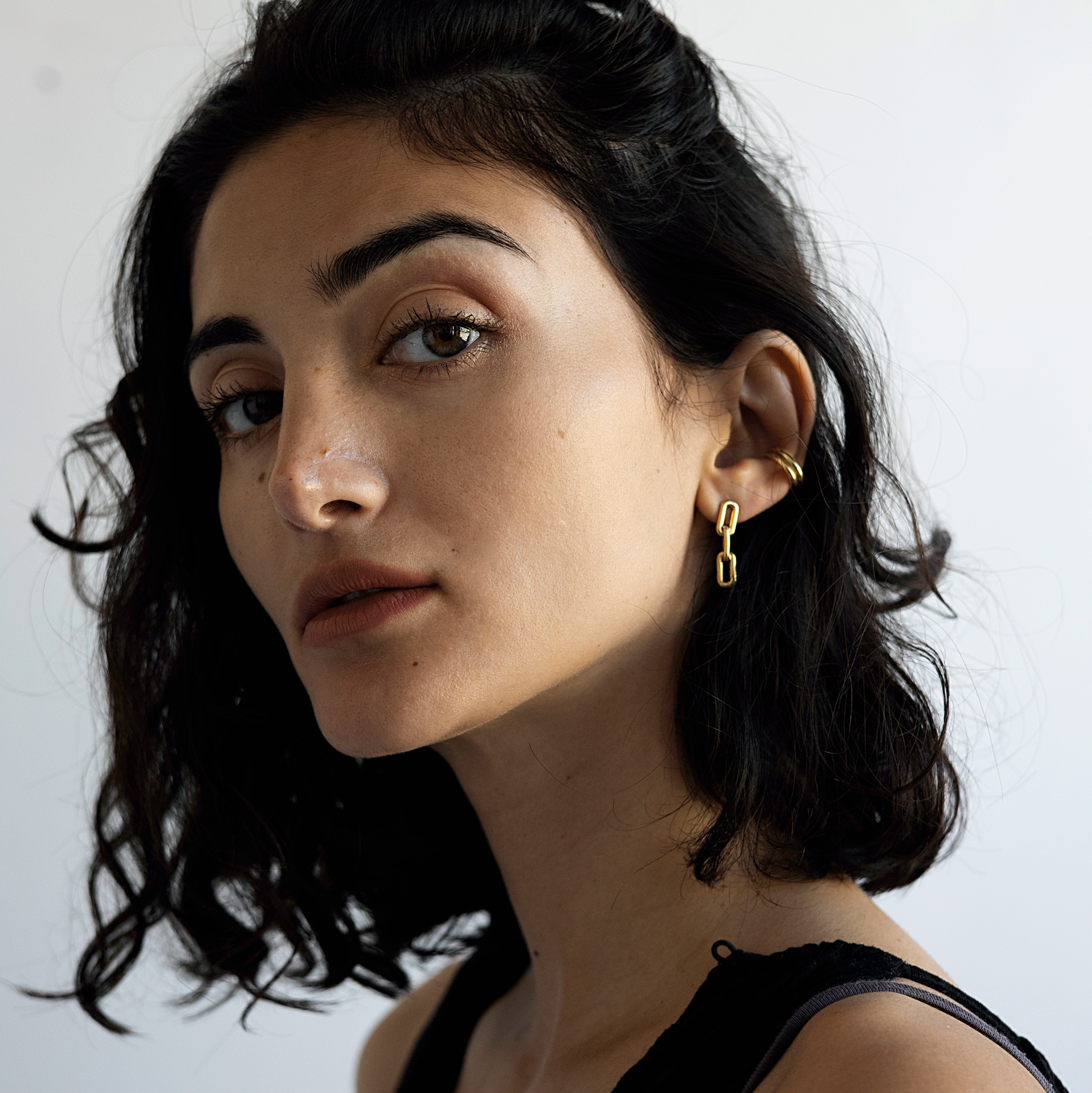 СЕРЬГИ ТРИ ЗВЕНА ПОЗОЛОТА