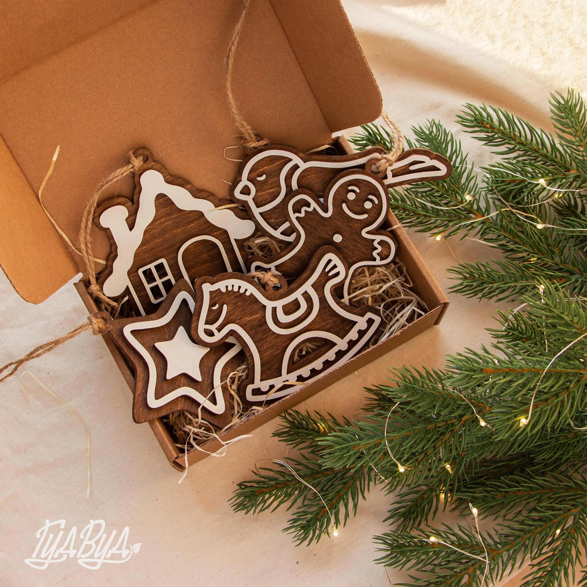 Набор ёлочных игрушек "Имбирные пряники"