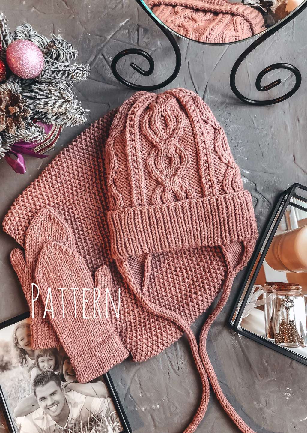 Трио Шапочка/снуд/варежки