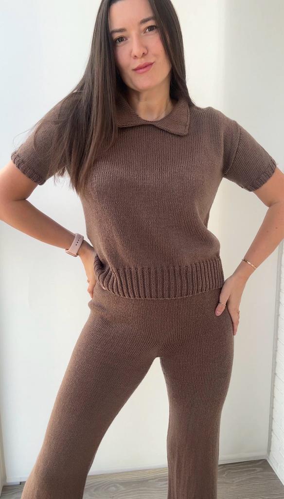 Брючный костюм совместное вязание