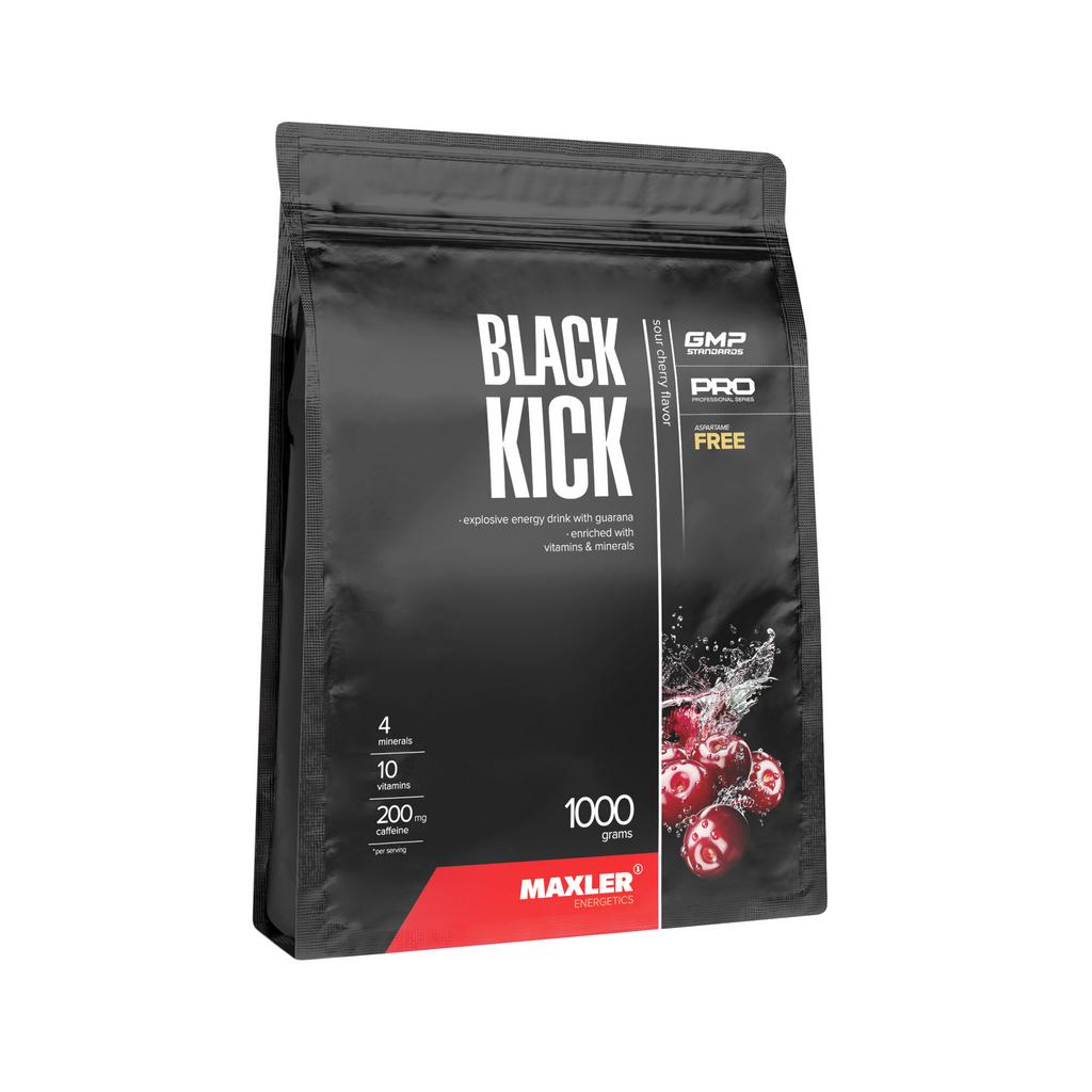 Изотоник MAXLER Black Kick с кофеином и гуараной в порошке 1000 гр