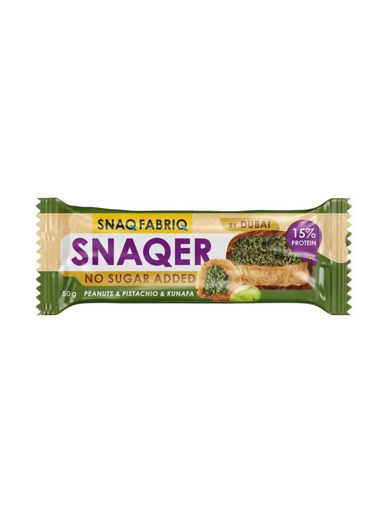 Батончик в шоколаде без сахара Snaq Fabriq SNAQER, 50 г, Арахис, фисташка и катаифи (Дубайский шоколад)