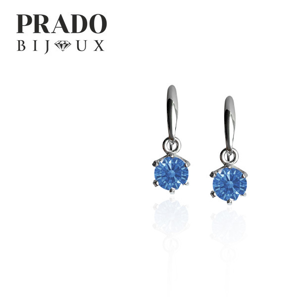 Серьги "Solitaire"  Swarovski zirconia fancy blue
