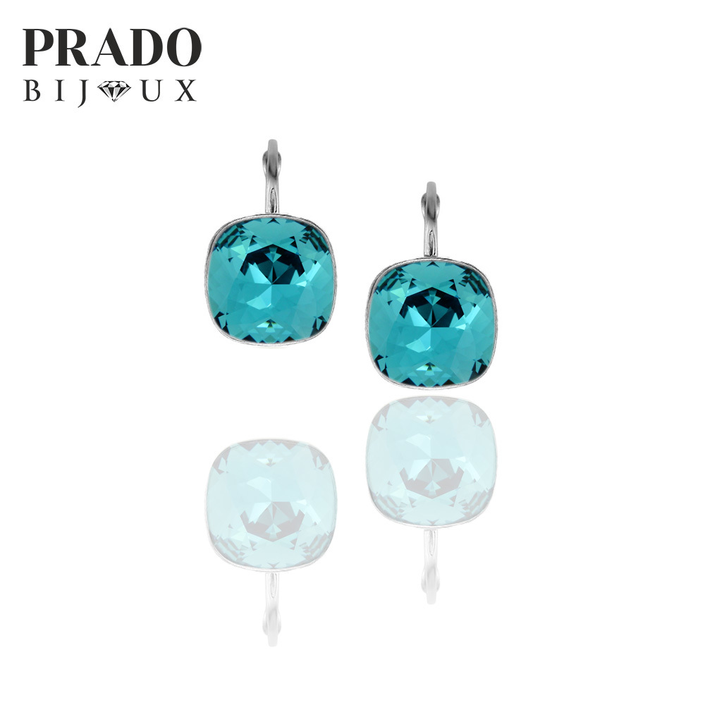 Серьги "Square  mini" indicolite