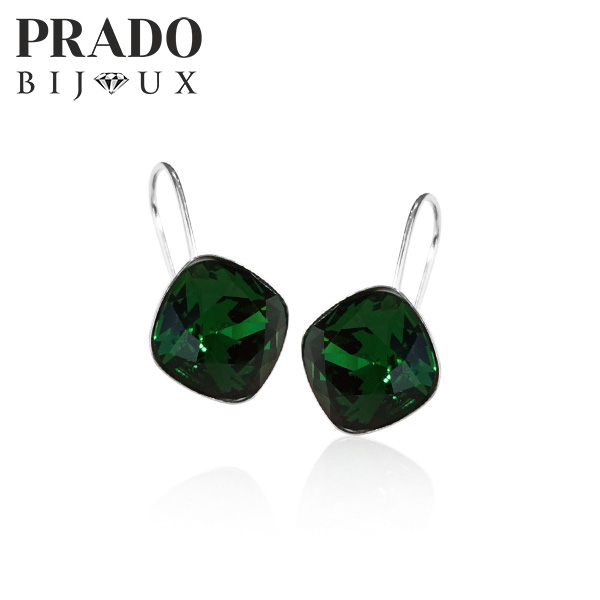 Серьги "Square" Dark green