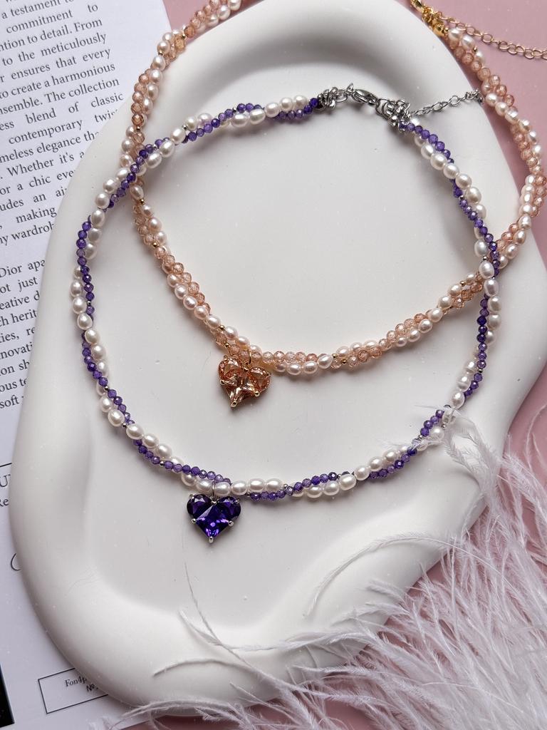 Колье Eternal Elegance из жемчуга и циркона (родий / позолота)