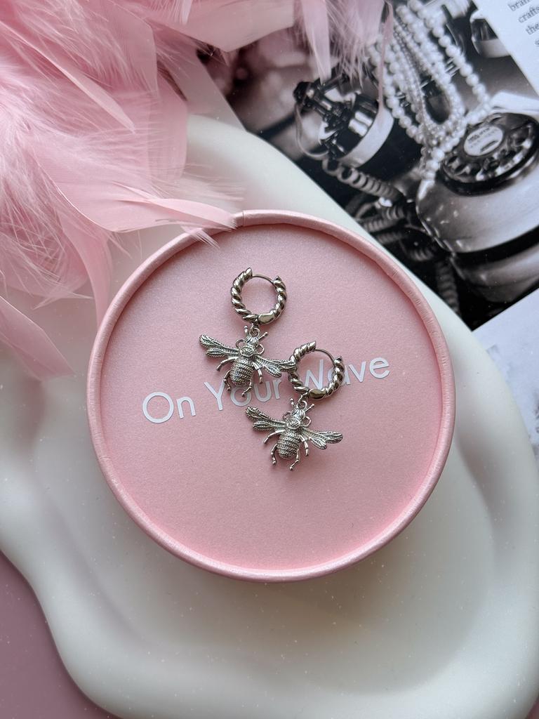 Серьги с пчелами (родий)