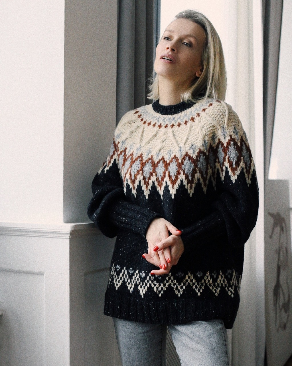 Джемпер/платье с жаккардовым узором Lopamania