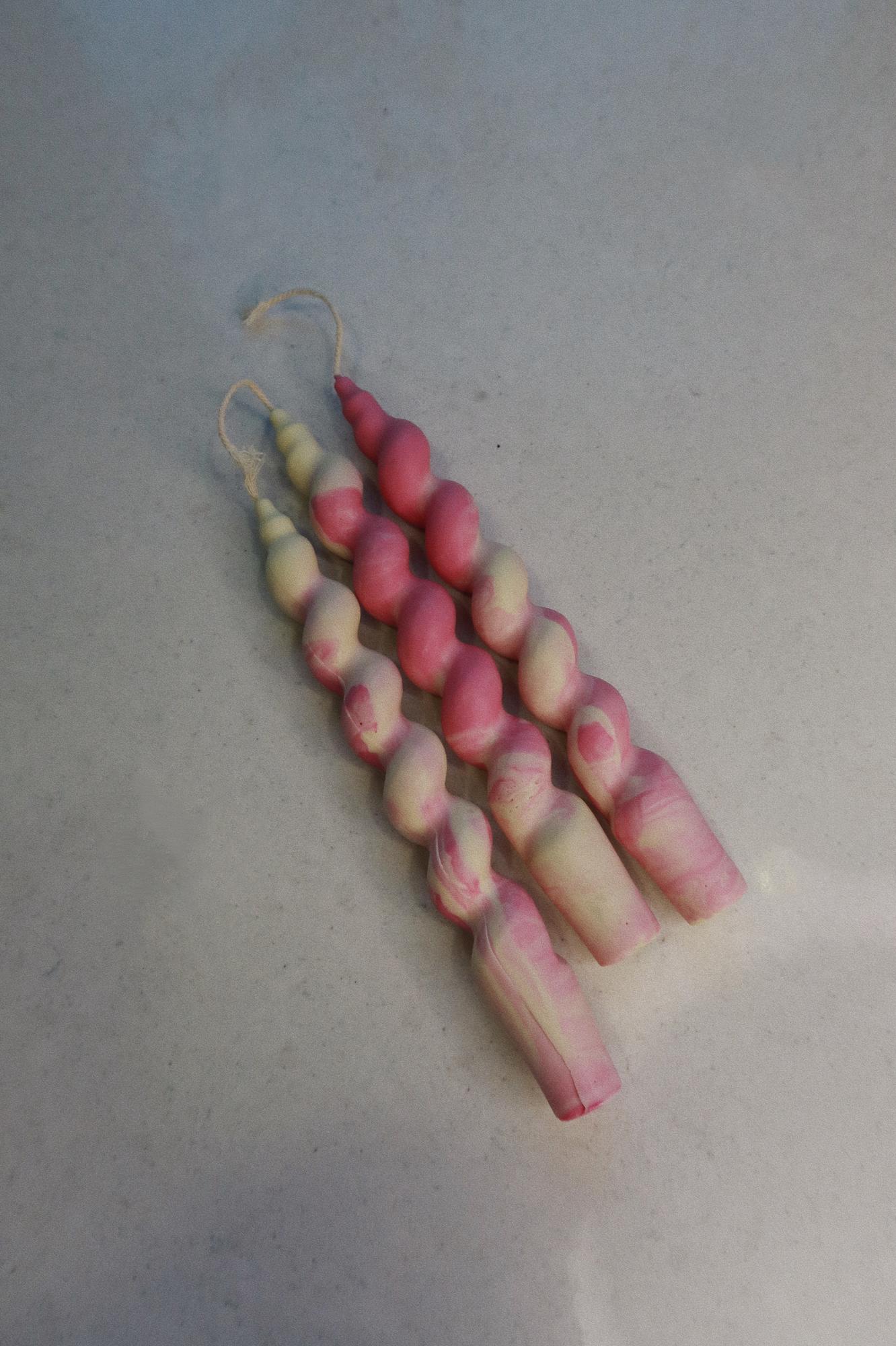 Свечи Twist Bold розово-молочные, 3 шт