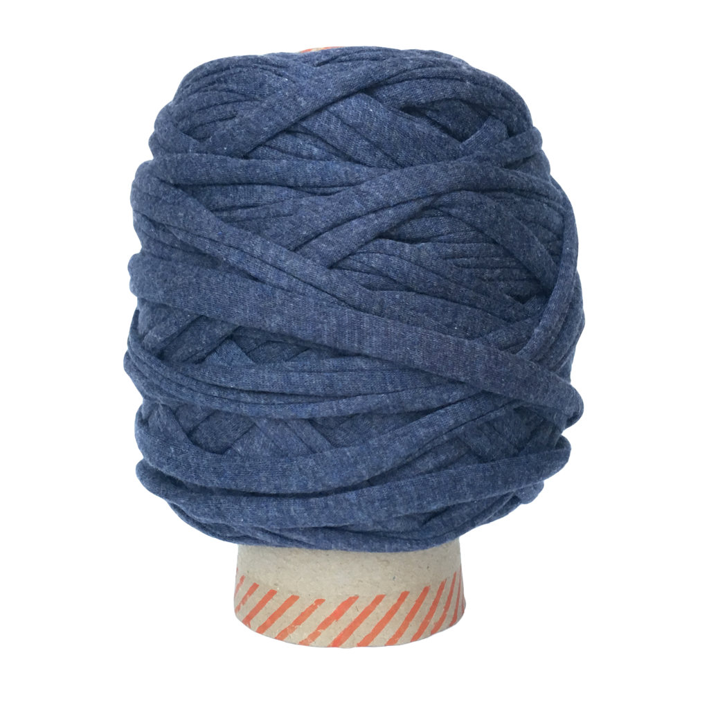 Трикотажная пряжа вторичного производства, 500 гр., цвет "Синий меланж"