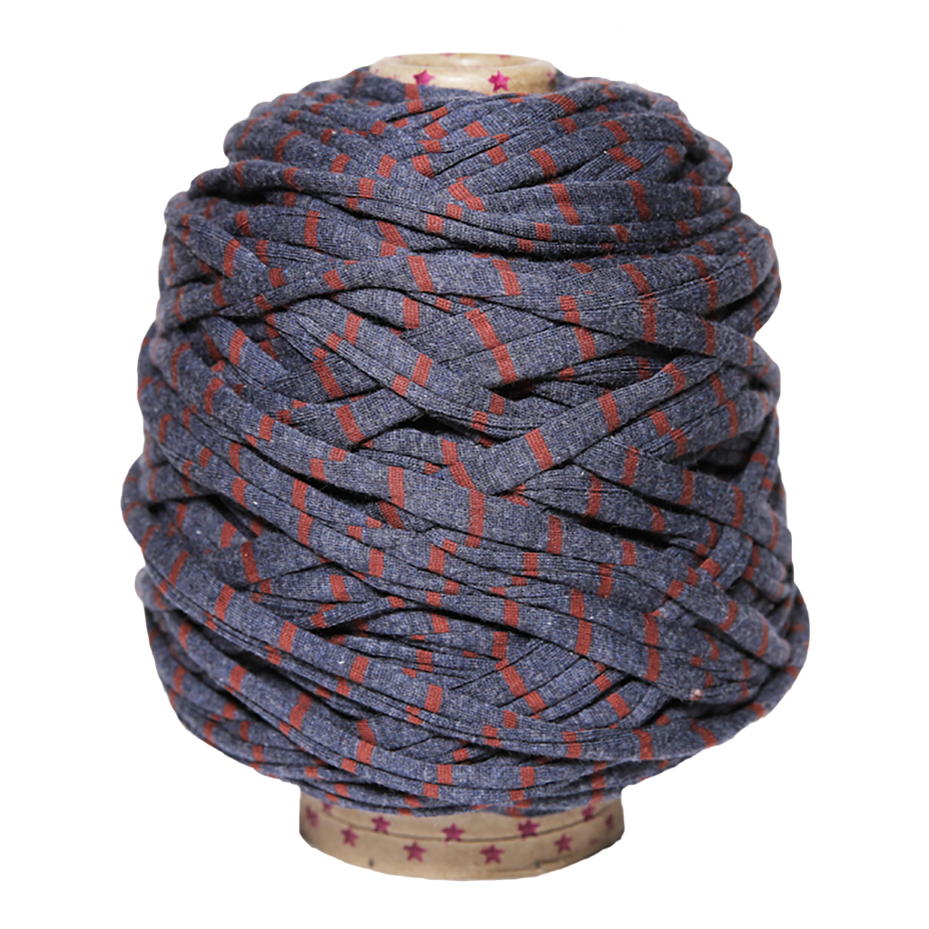 Тёмно-синий в коричневую полоску