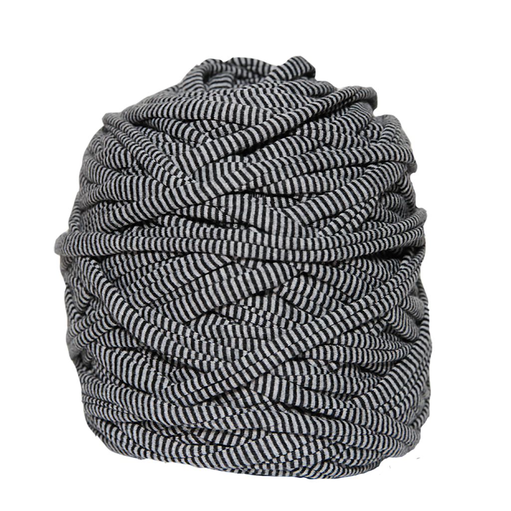 Трикотажная пряжа вторичного производства, 500 гр., цвет "Серо-чёрная мелкая полоска"