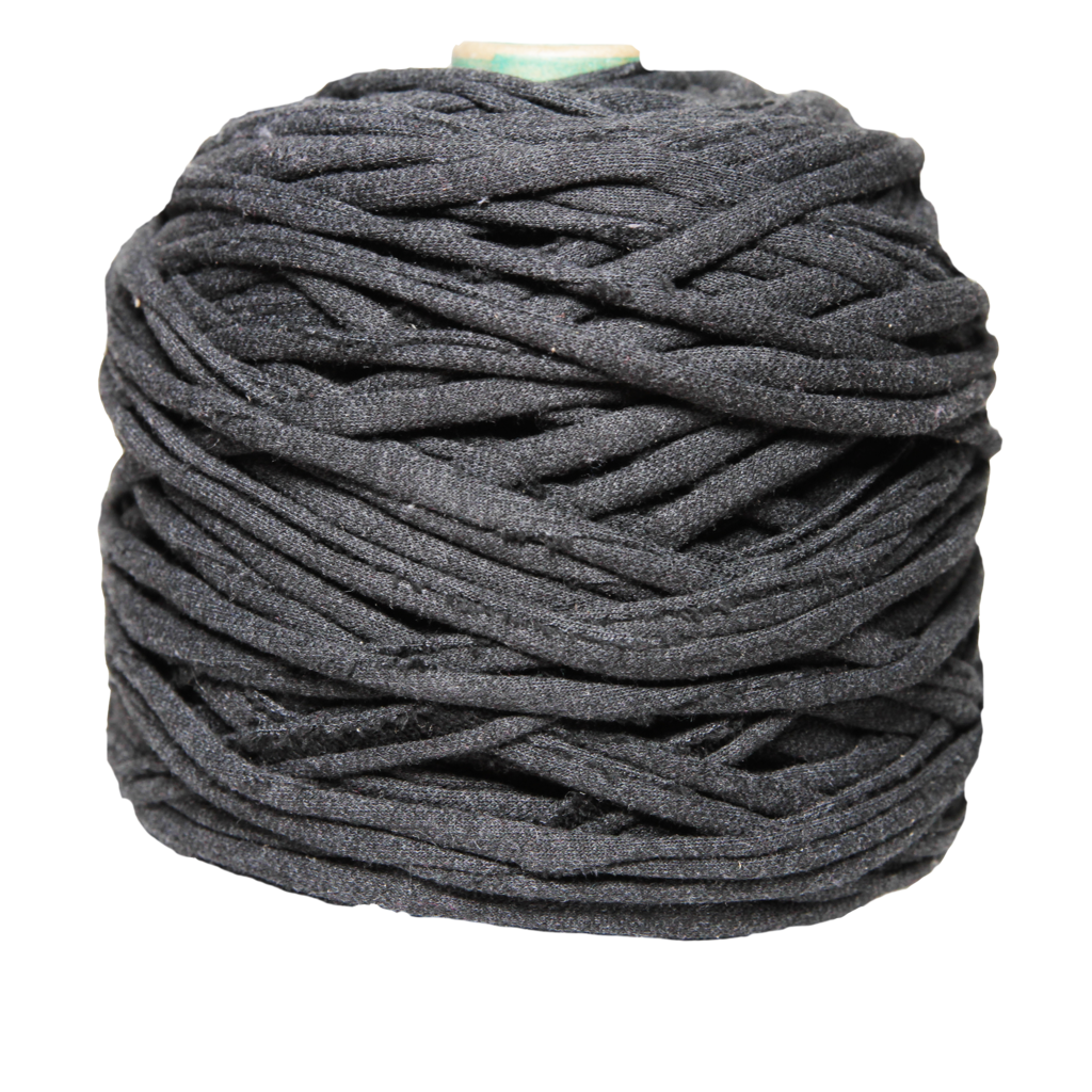 Трикотажная пряжа вторичного производства, 1000 гр., цвет "Чёрно-серый меланж"