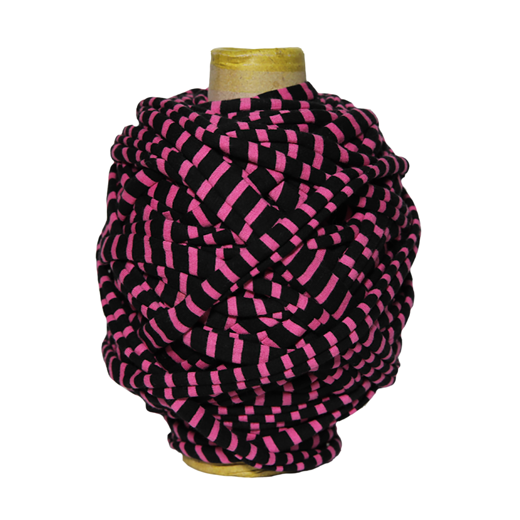 Трикотажная пряжа вторичного производства, 500 гр., цвет "Чёрно-розовый"