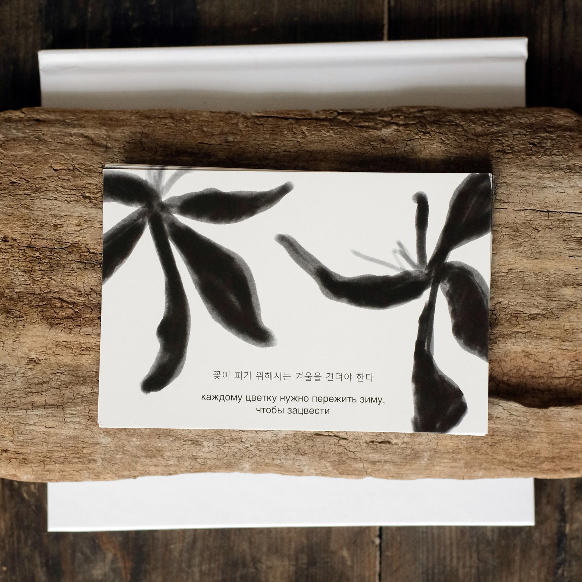 Открытка 10х15. Каждому цветку нужно пережить зиму, чтобы зацвести