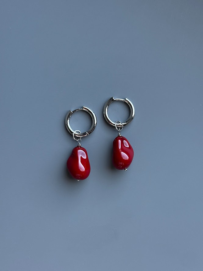 Серьги с крупной бусиной Майорка