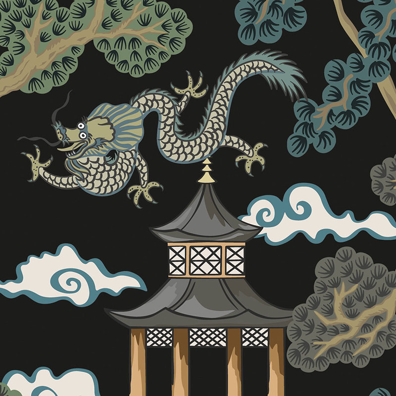 Паттерн "Ночной дракон", вектор, 30х30 см