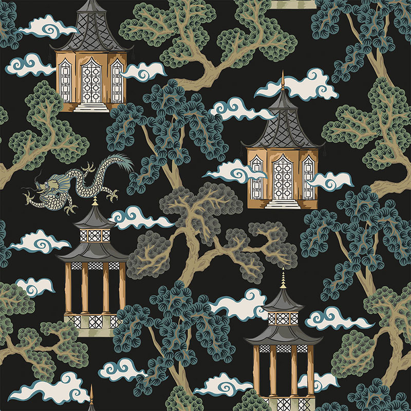 Паттерн "Ночной дракон", вектор, 30х30 см