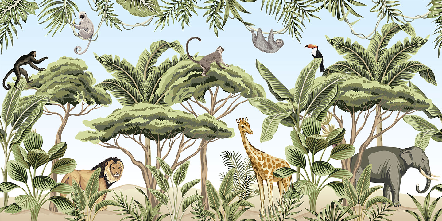 Паттерн "Сафари", вектор, 40х20 см