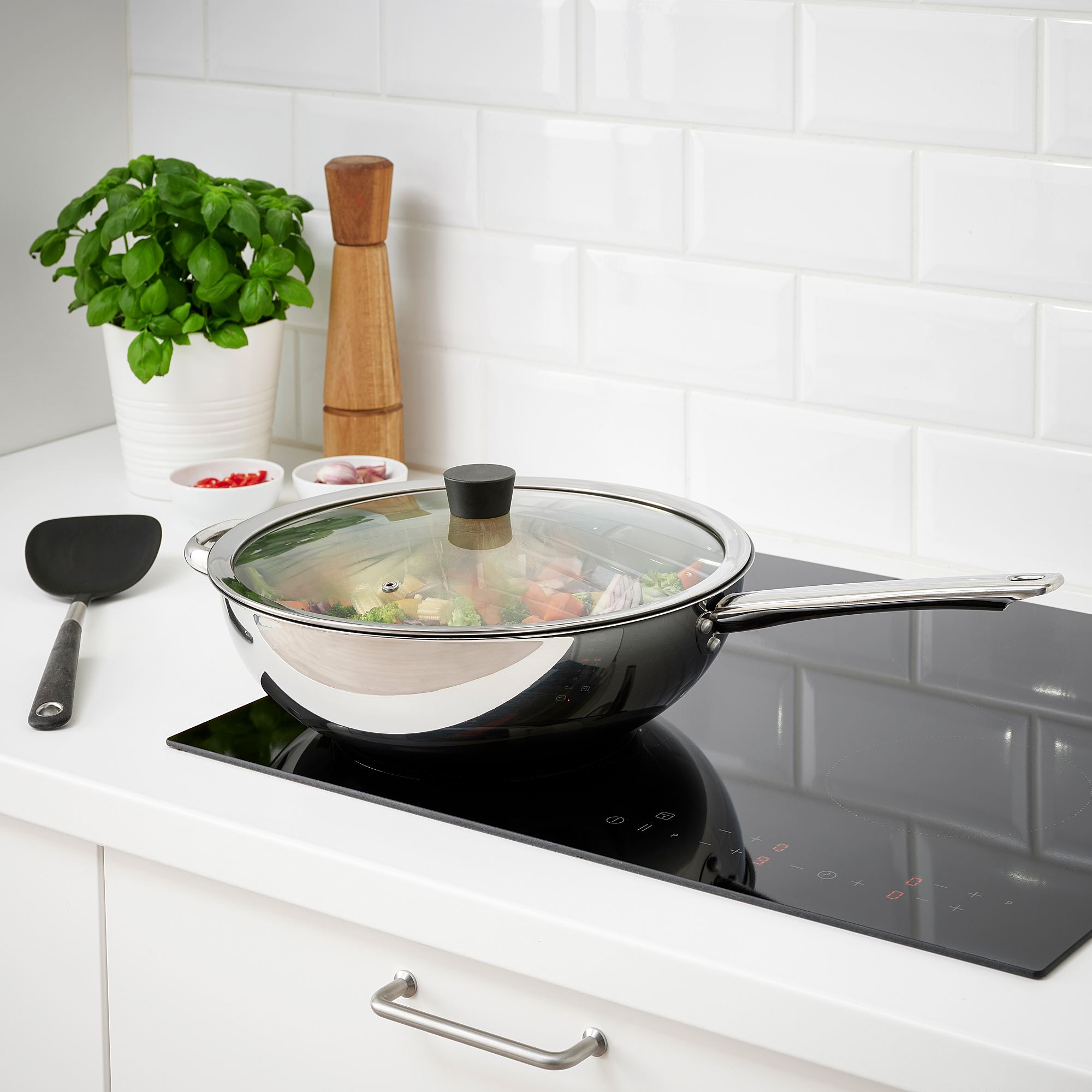 KLOCKREN IKEA Крышка для сковороды, 33 см, нержавеющая сталь/стекло